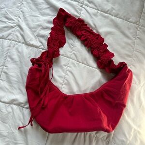 asos red scrunch tie handbag purse
